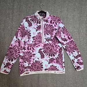 Patagonia Synchilla Floral Multicolor 1/2 Zip Fleece Jacket‎ XL Cozy Pullover